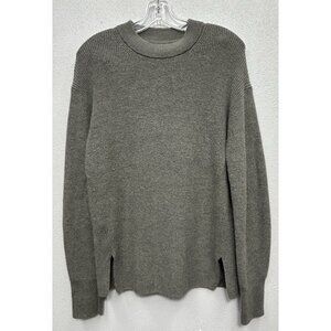 Lululemon Merino Wool Blend Ribbed Crewneck Sweater Green Size 4 Stretchy